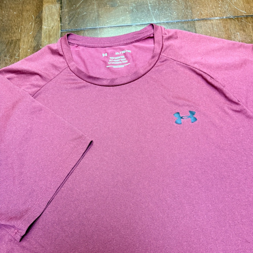 Under Armour Tech Tee Mens XL Maroon Short Sleeve Raglan Performance Shirt